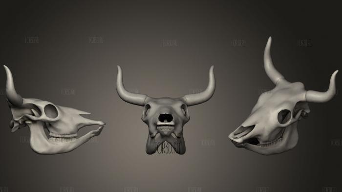 Cow Skull stl model for CNC